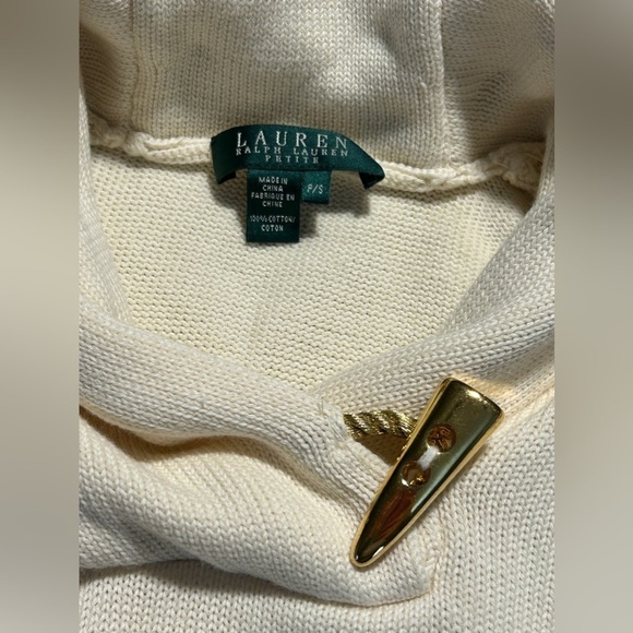 Lauren Ralph Lauren Cream ribbed knit Pullover Sweater Womens SP petite classic - Picture 10 of 15